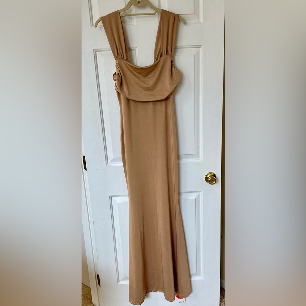 NWT Elegant Tan long Dress